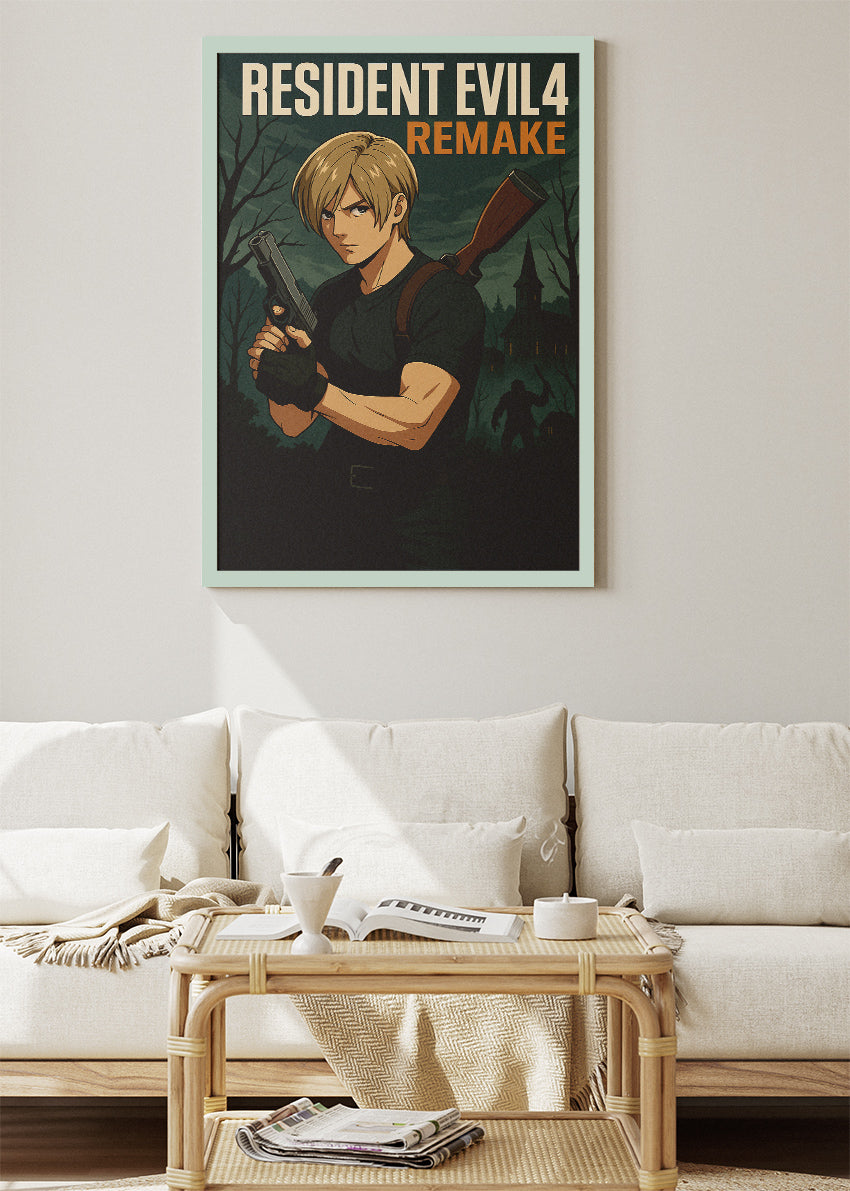Resident Evil 4 Remake Survival Horror Gaming Wall Art Poster & Canvas