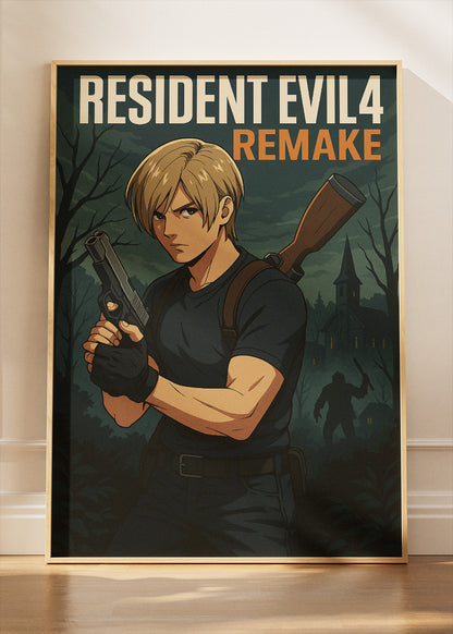 Resident Evil 4 Remake Survival Horror Gaming Wall Art Poster & Canvas
