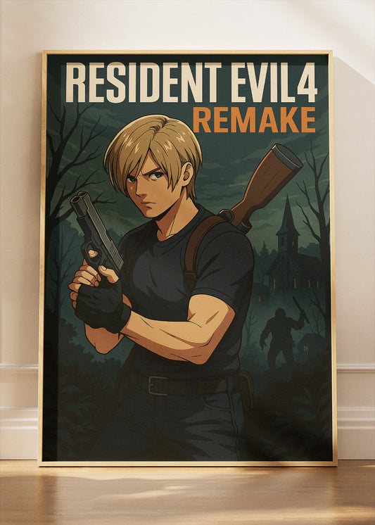 Resident Evil 4 Remake Survival Horror Gaming Wall Art Poster & Canvas