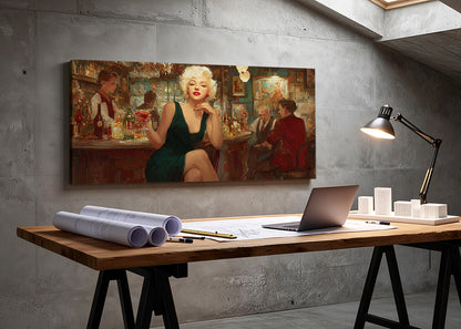 Retro Bar Elegance Canvas Wall Art – Single & 3 Panel Split – AI PRINT LAB