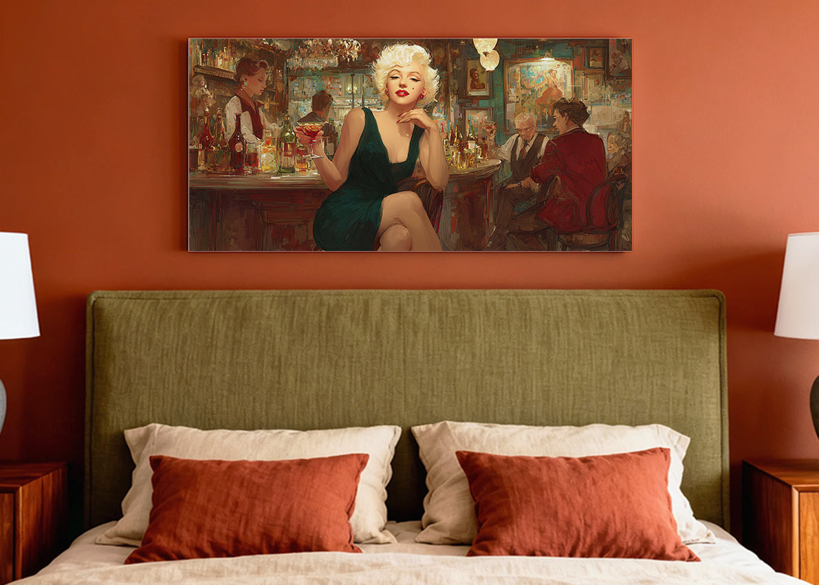 Retro Bar Elegance Canvas Wall Art – Single & 3 Panel Split – AI PRINT LAB