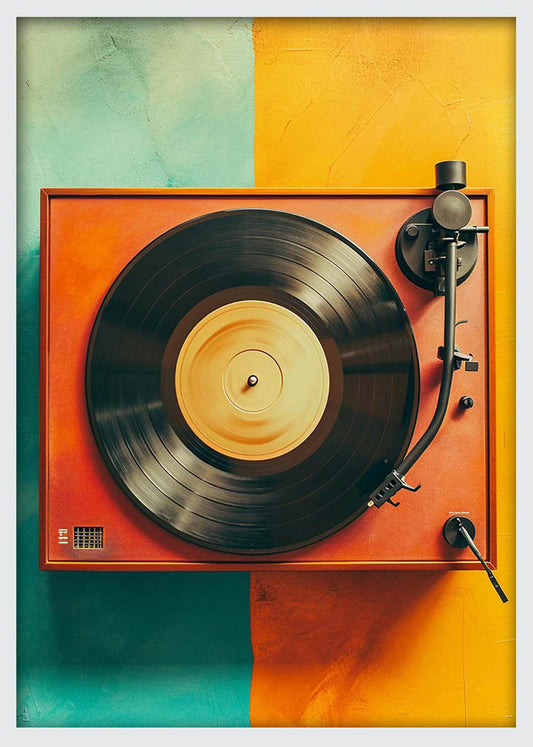Retro Vinyl Record Player – Vintage Music Turntable Canvas & Poster Wall Art – T1255 – AiPrintLab