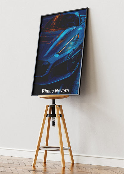 Rimac Nevera Night Edition Canvas Print & Poster – Electric Hypercar Wall Art – AI PRINT LAB