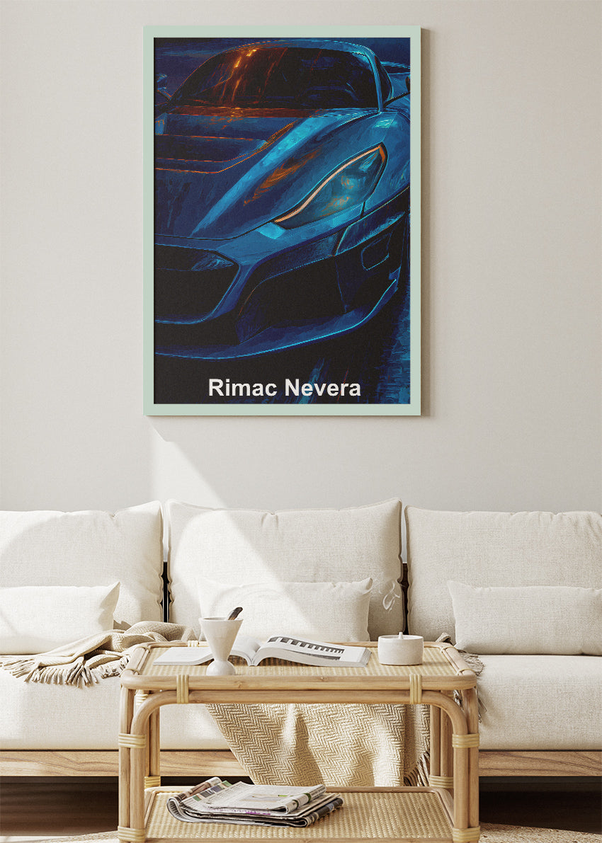 Rimac Nevera Night Edition Canvas Print & Poster – Electric Hypercar Wall Art – AI PRINT LAB