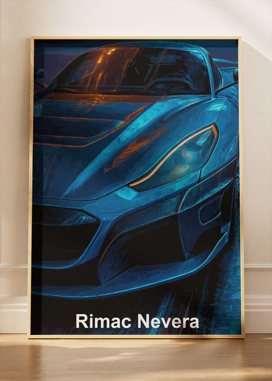 Rimac Nevera Night Edition Canvas Print & Poster – Electric Hypercar Wall Art – AI PRINT LAB