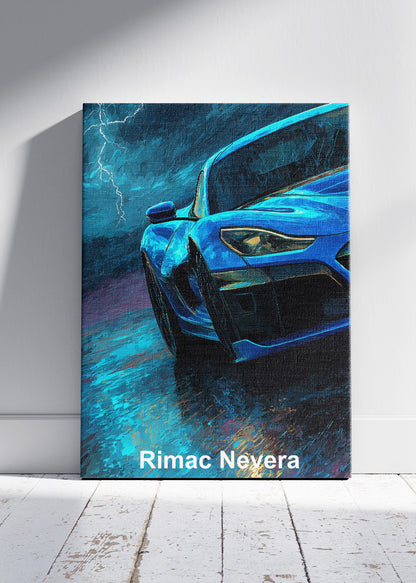 Rimac Nevera Storm Edition Canvas Print & Poster – Electric Hypercar Wall Art – AI PRINT LAB