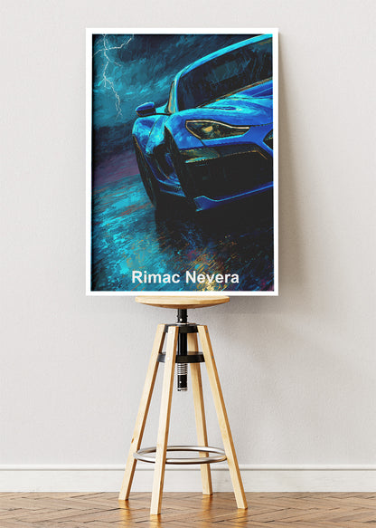 Rimac Nevera Storm Edition Canvas Print & Poster – Electric Hypercar Wall Art – AI PRINT LAB