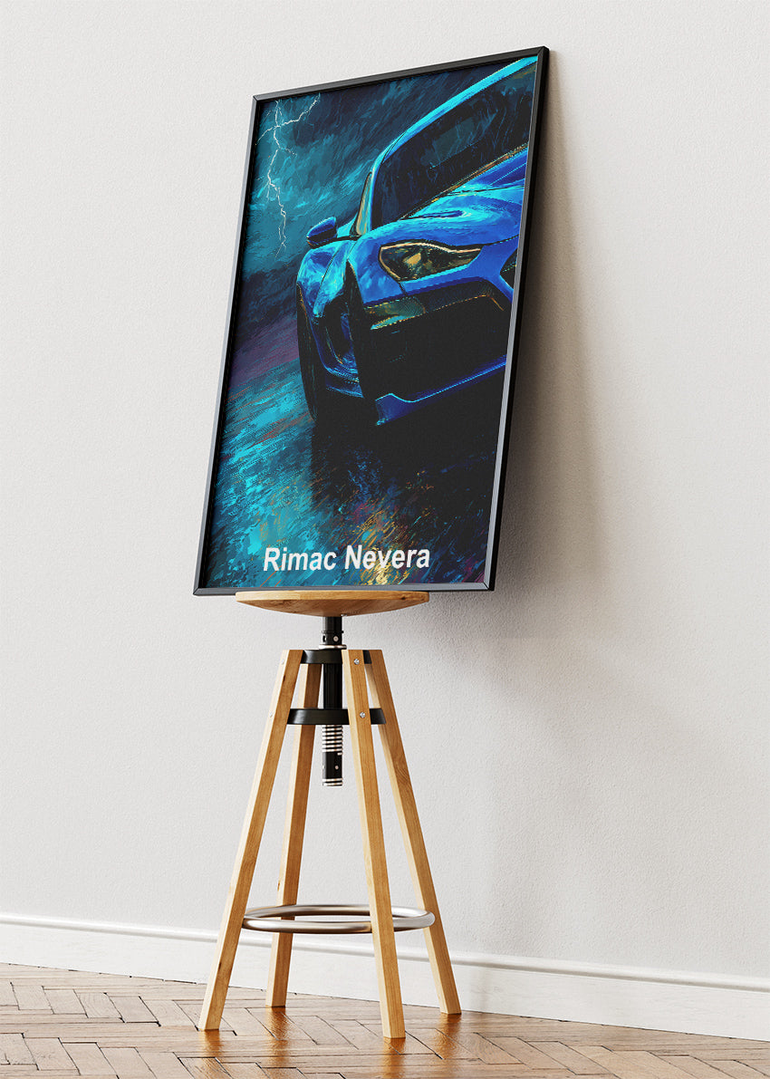 Rimac Nevera Storm Edition Canvas Print & Poster – Electric Hypercar Wall Art – AI PRINT LAB