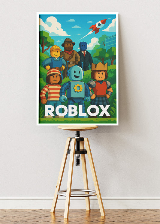 Roblox Characters Inspired Gaming Wall Art Poster & Canvas