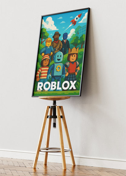 Roblox Characters Inspired Gaming Wall Art Poster & Canvas