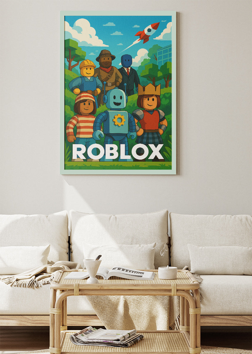 Roblox Characters Inspired Gaming Wall Art Poster & Canvas