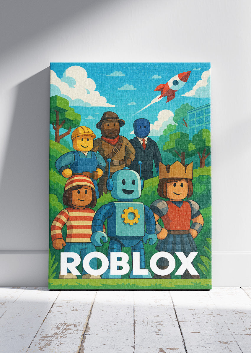 Roblox Characters Inspired Gaming Wall Art Poster & Canvas