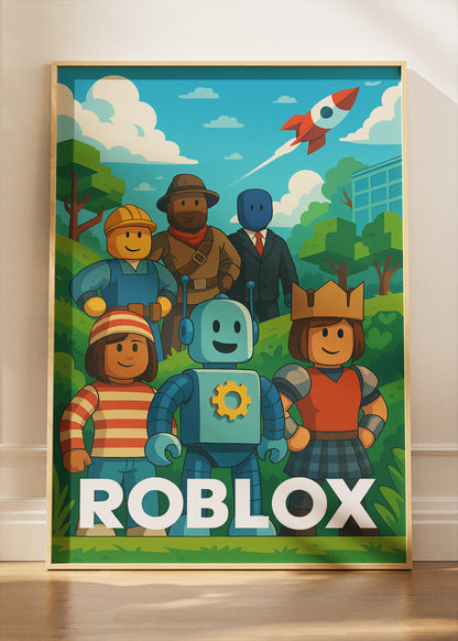 Roblox Characters Inspired Gaming Wall Art Poster & Canvas