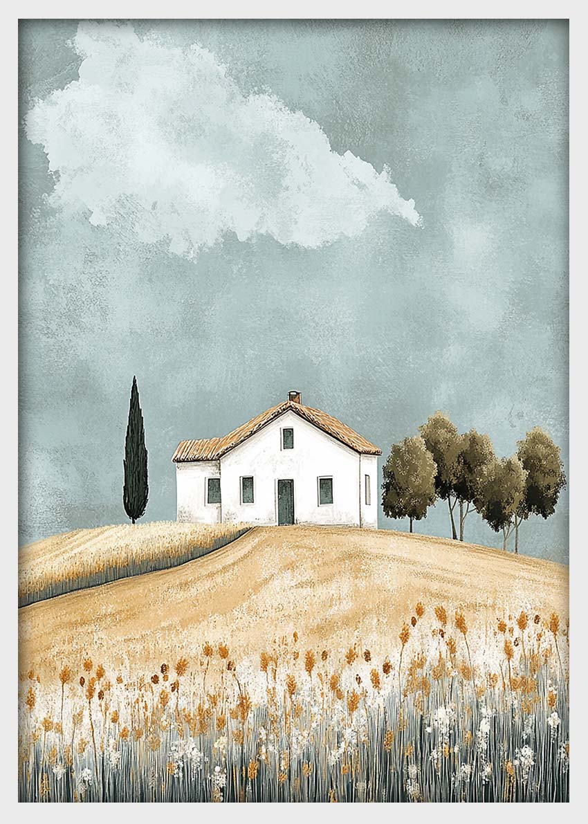 Rustic Countryside Cottage Wall Art – Canvas and Poster Print – T1409 –