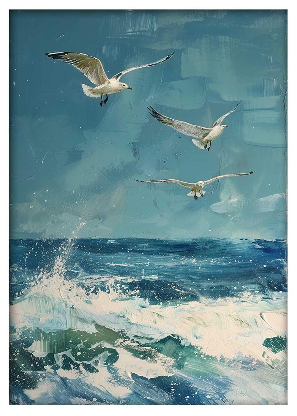 Seagull – Canvas & Poster Wall Art – T973 Wildlife Series