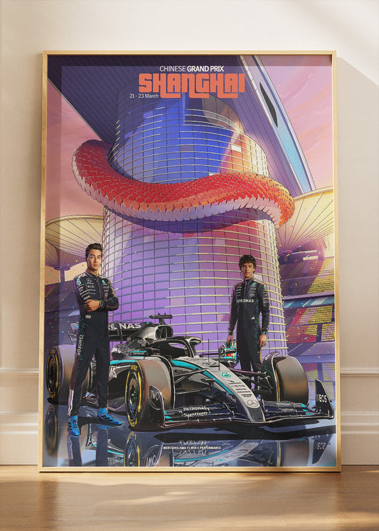 Shanghai Grand Prix Formula 1 Futuristic Racing Poster Canvas & Print – AI PRINT LAB