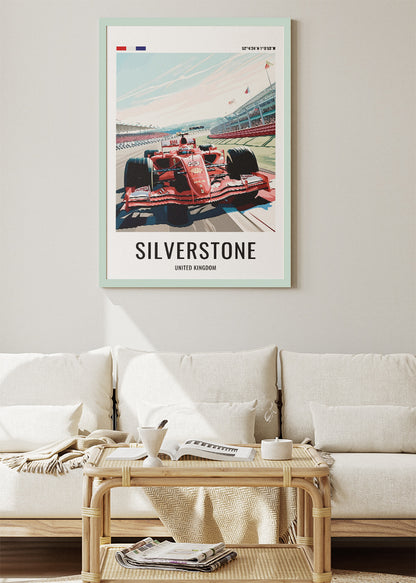 Silverstone Formula Racing Poster & Canvas Print | UK Motorsport Wall Art