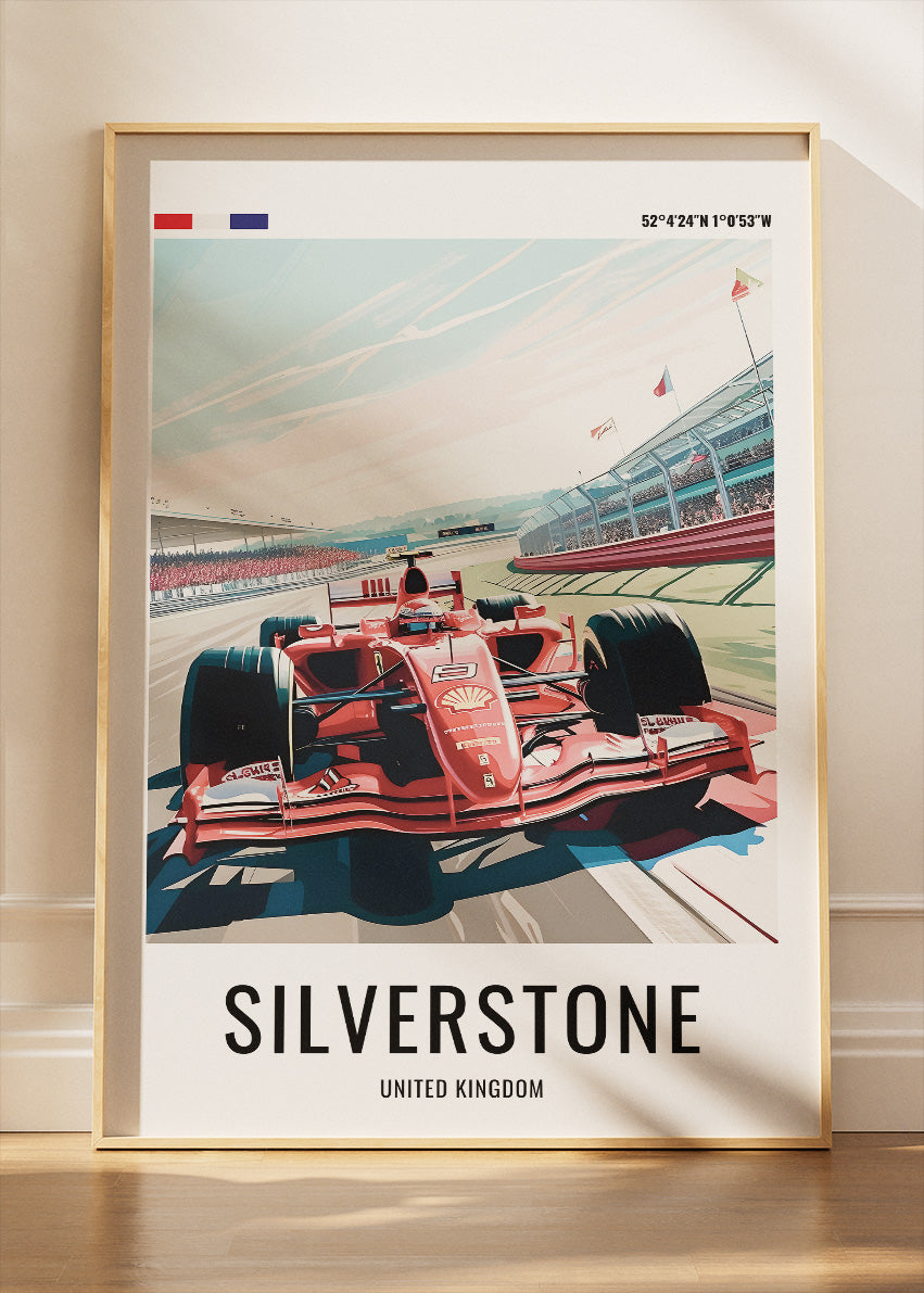 Silverstone Formula Racing Poster & Canvas Print | UK Motorsport Wall Art