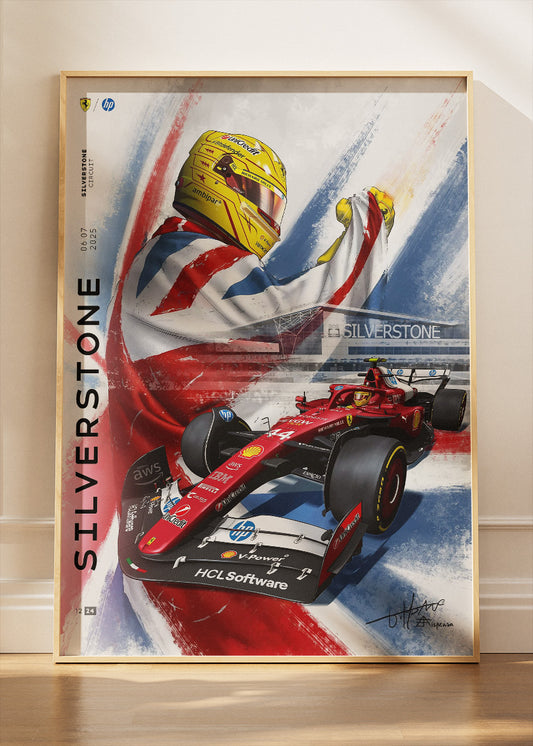 Silverstone Grand Prix Formula 1 Ferrari Poster Canvas & Print – AI PRINT LAB