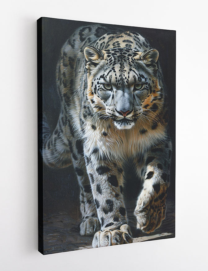 Snow Leopard Close-Up – Powerful Wildlife Canvas & Poster Wall Art – T1104 – AiPrintLab