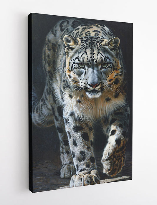 Snow Leopard Close-Up – Powerful Wildlife Canvas & Poster Wall Art – T1104 – AiPrintLab