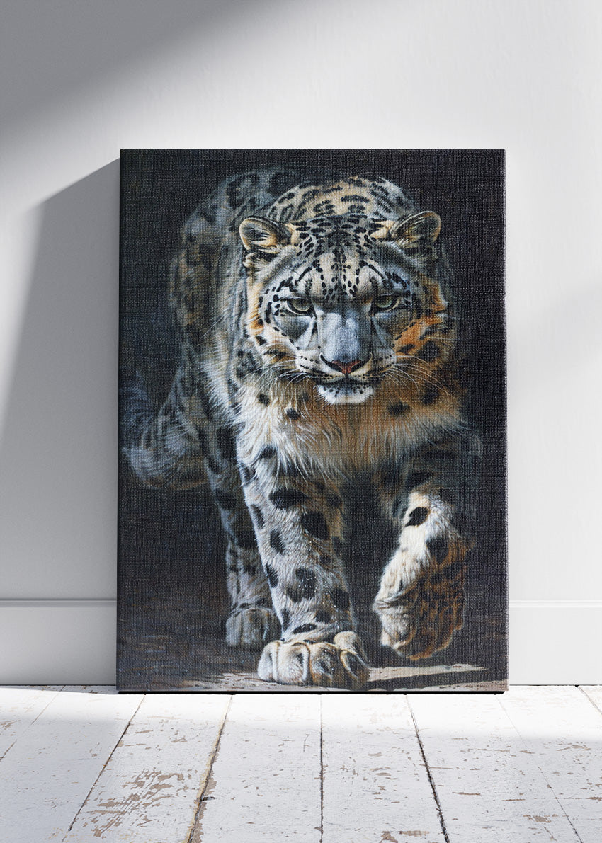 Snow Leopard Wall Art Print & Canvas – Majestic Big Cat Wildlife Artwork