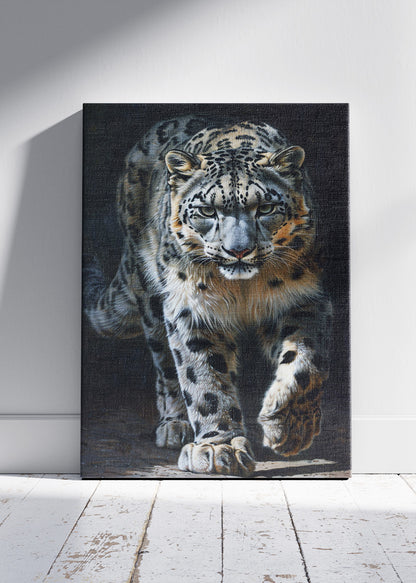Snow Leopard Wall Art Print & Canvas – Majestic Big Cat Wildlife Artwork