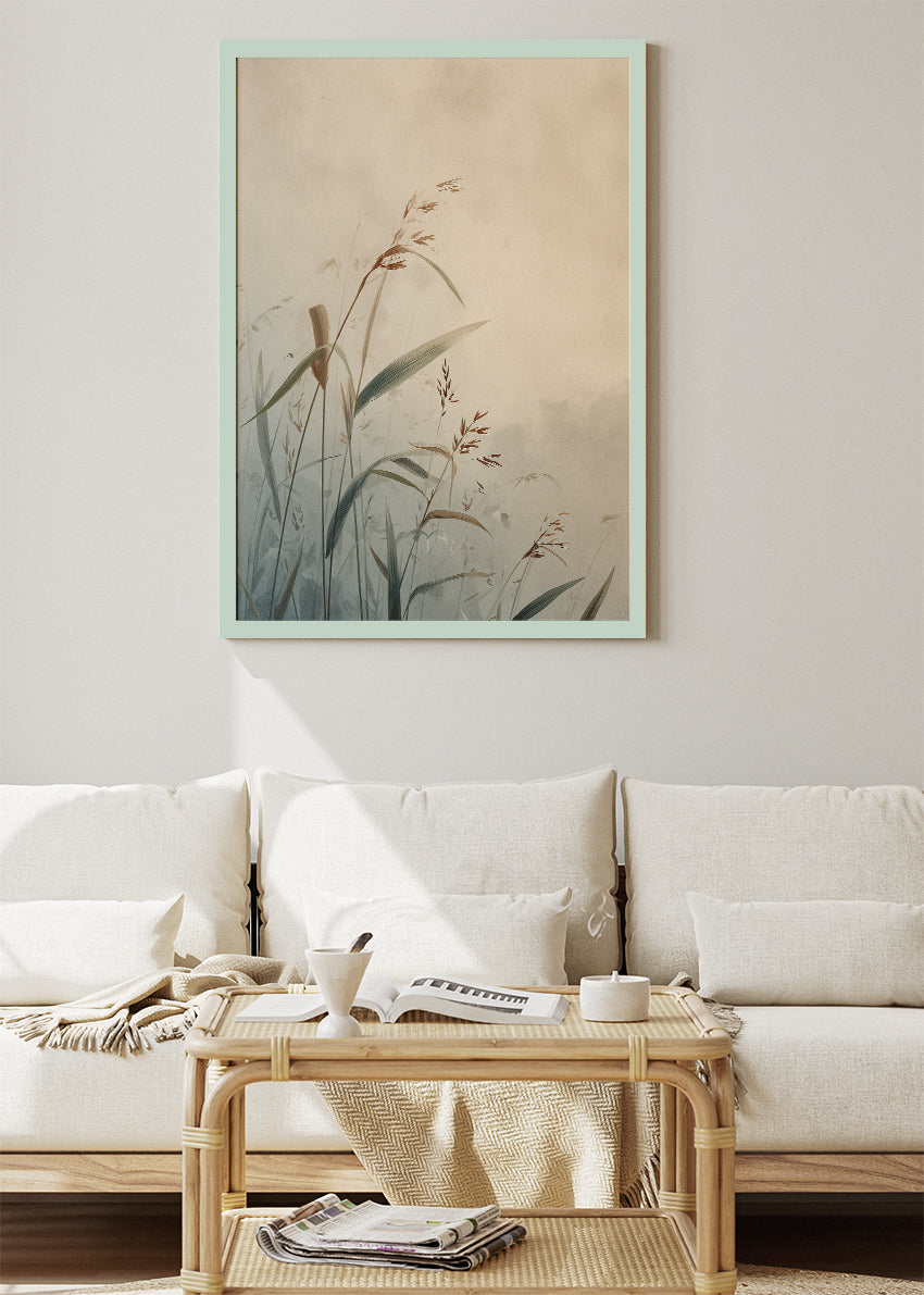 Soft Meadow Grass Botanical Canvas & Poster Print – AI PRINT LAB