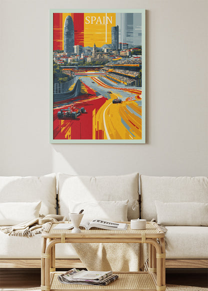 Spain Barcelona Formula 1 Circuit Canvas Print & Poster – AI PRINT LAB
