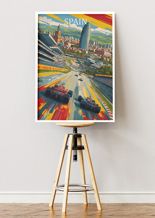 Spain Barcelona Street Circuit Formula 1 Canvas Print & Poster – AI PRINT LAB