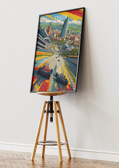 Spain Barcelona Street Circuit Formula 1 Canvas Print & Poster – AI PRINT LAB