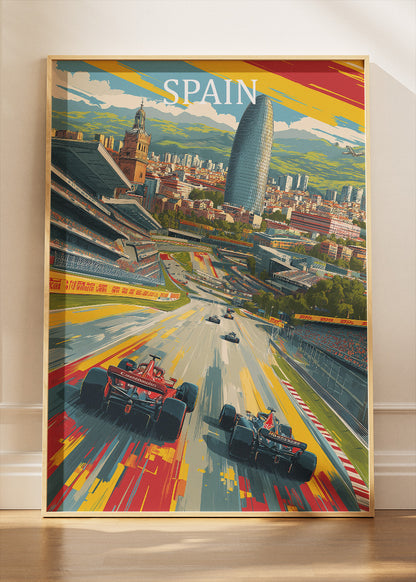 Spain Barcelona Street Circuit Formula 1 Canvas Print & Poster – AI PRINT LAB
