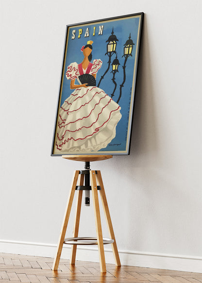 Spain Flamenco Dancer Poster & Canvas Print – Vintage Spanish Travel Art