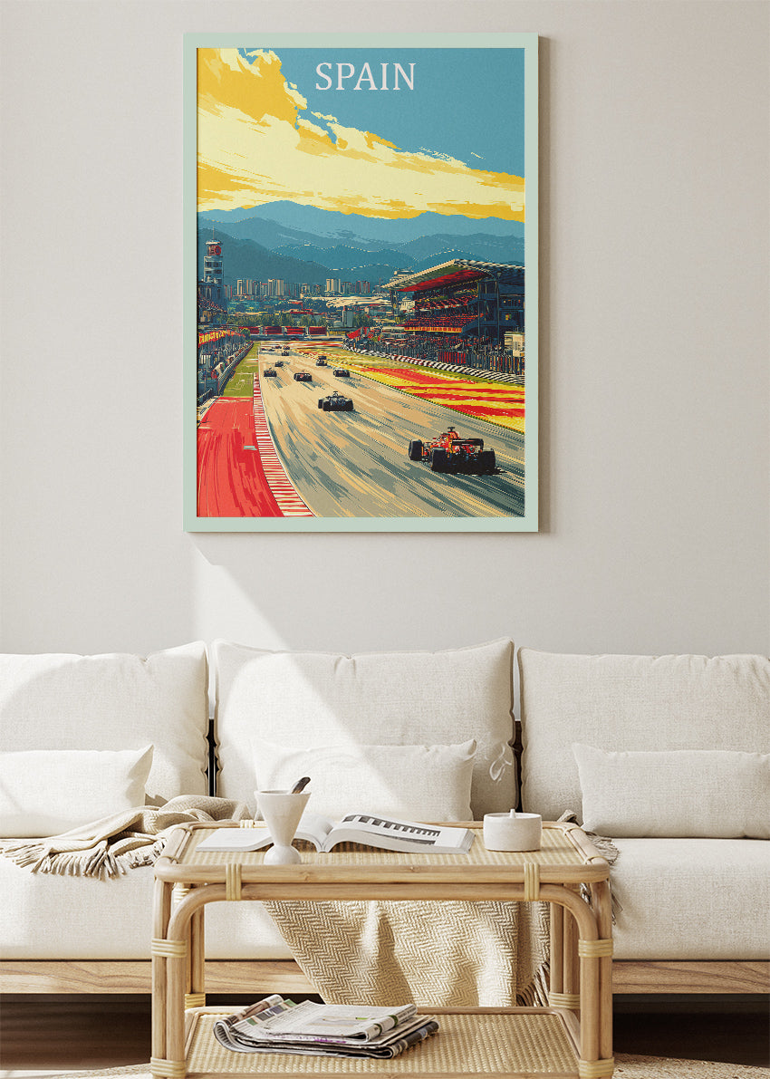 Spain Grand Prix Circuit Racing Canvas Print & Poster – AI PRINT LAB