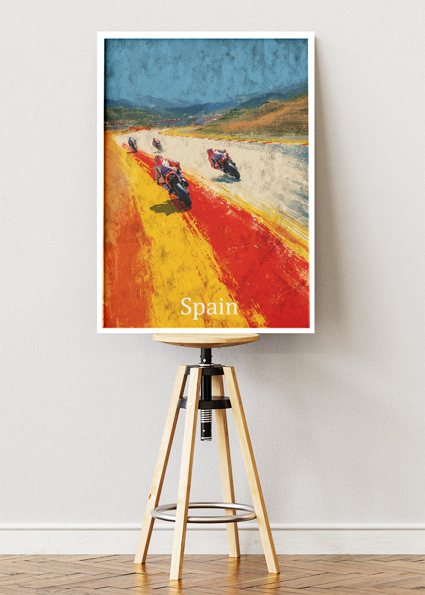 Spain Moto Racing Poster Canvas & Print – AI PRINT LAB