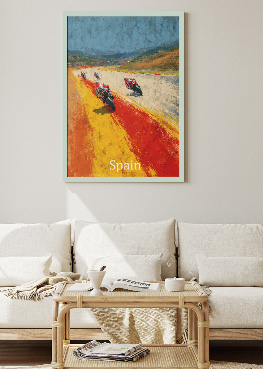Spain Moto Racing Poster Canvas & Print – AI PRINT LAB