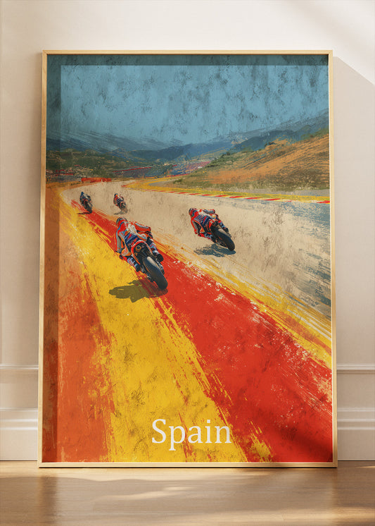 Spain Moto Racing Poster Canvas & Print – AI PRINT LAB