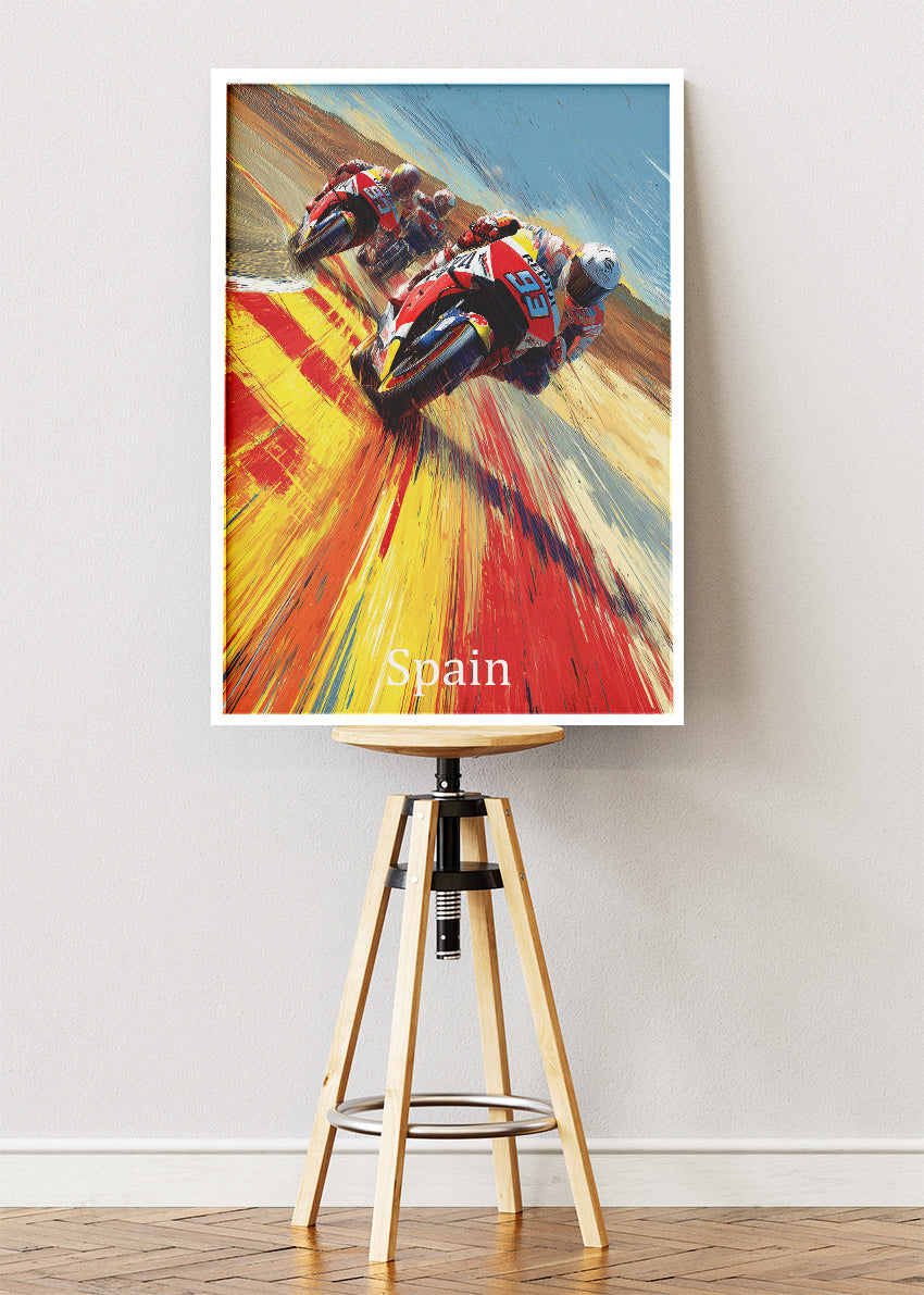Spain Moto Racing Speed Poster Canvas & Print – AI PRINT LAB