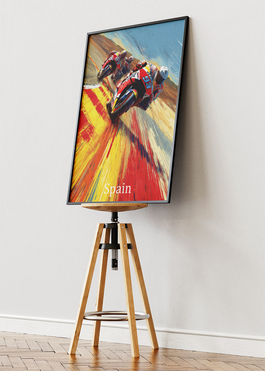 Spain Moto Racing Speed Poster Canvas & Print – AI PRINT LAB