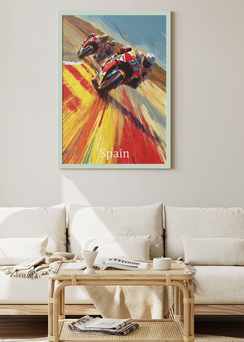 Spain Moto Racing Speed Poster Canvas & Print – AI PRINT LAB