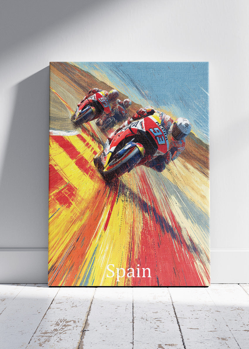 Spain Moto Racing Speed Poster Canvas & Print – AI PRINT LAB
