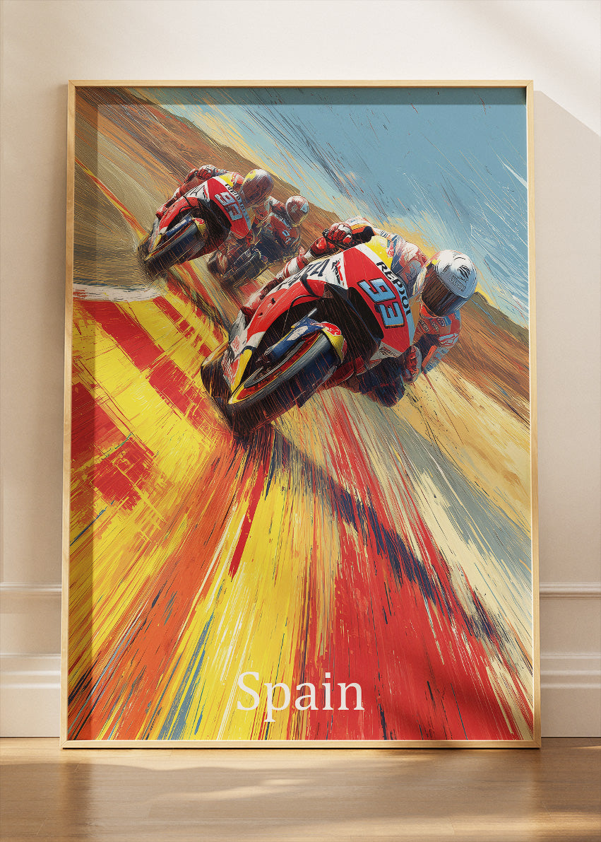 Spain Moto Racing Speed Poster Canvas & Print – AI PRINT LAB