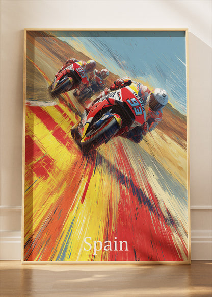 Spain Moto Racing Speed Poster Canvas & Print – AI PRINT LAB