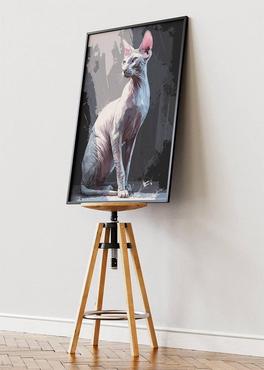 Sphynx Cat Modern Portrait Poster & Canvas Print – Minimal Bold Pet Art