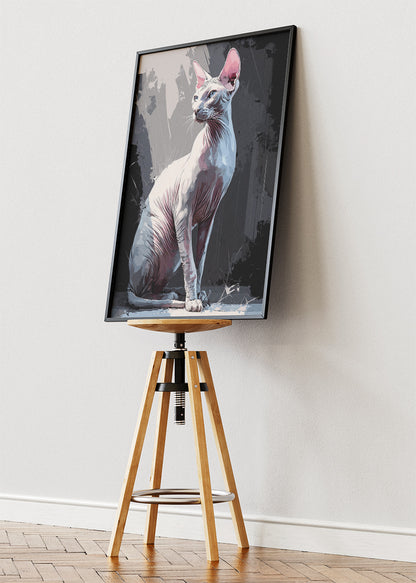 Sphynx Cat Modern Portrait Poster & Canvas Print – Minimal Bold Pet Art