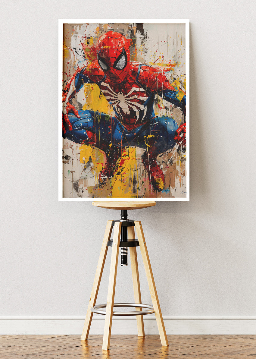 Spider-Man – Abstract Splash Art Canvas & Poster Print – AI PRINT LAB