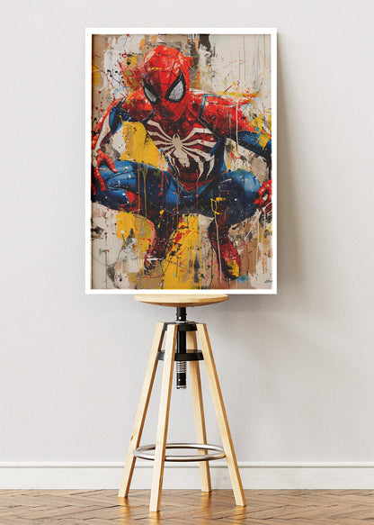 Spider-Man – Abstract Splash Art Canvas & Poster Print – AI PRINT LAB
