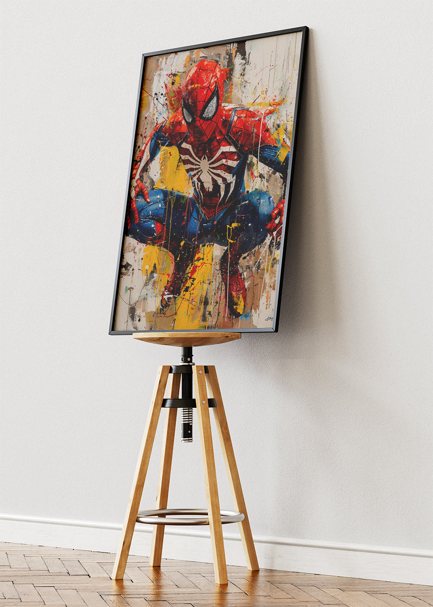Spider-Man – Abstract Splash Art Canvas & Poster Print – AI PRINT LAB