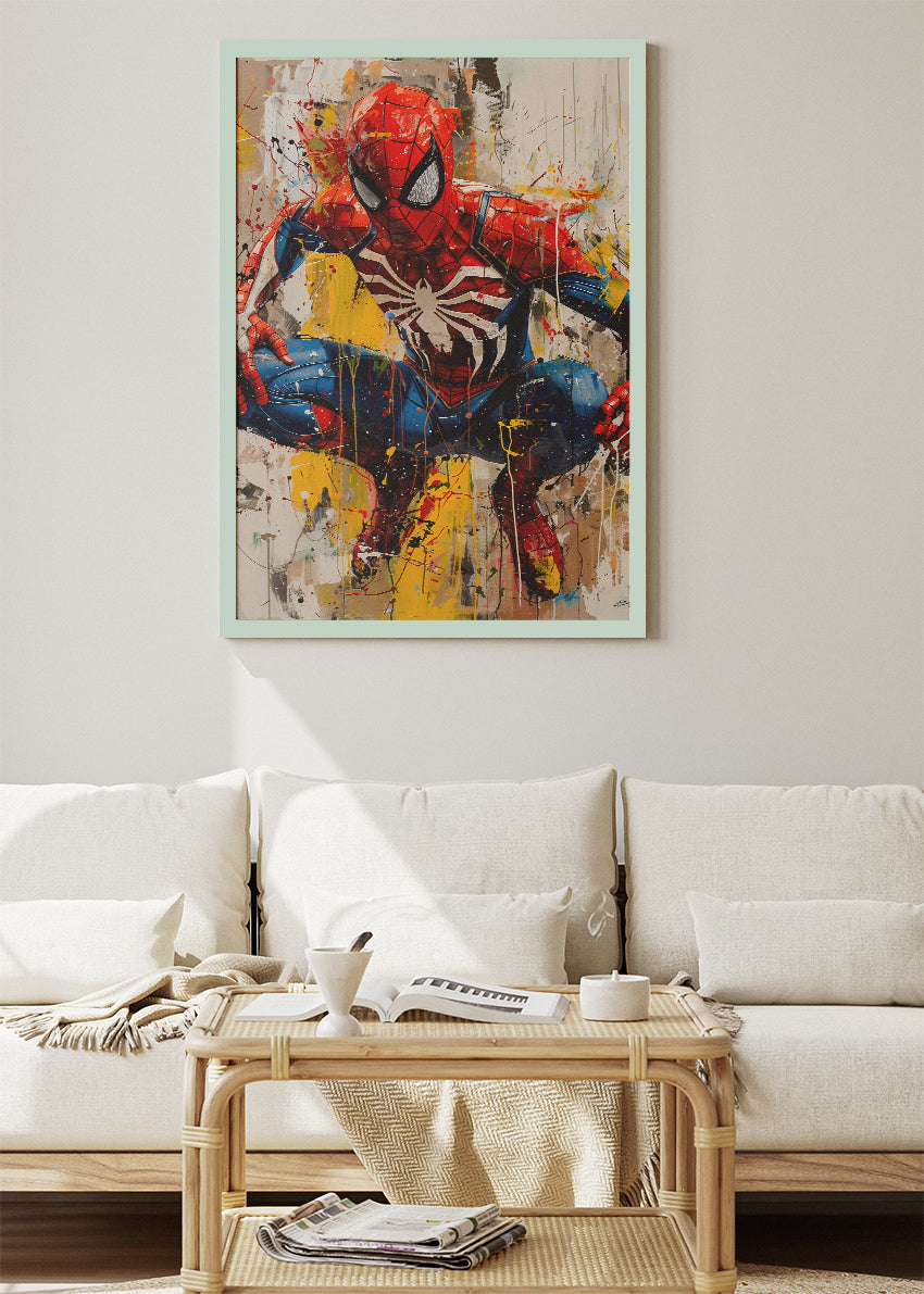 Spider-Man – Abstract Splash Art Canvas & Poster Print – AI PRINT LAB