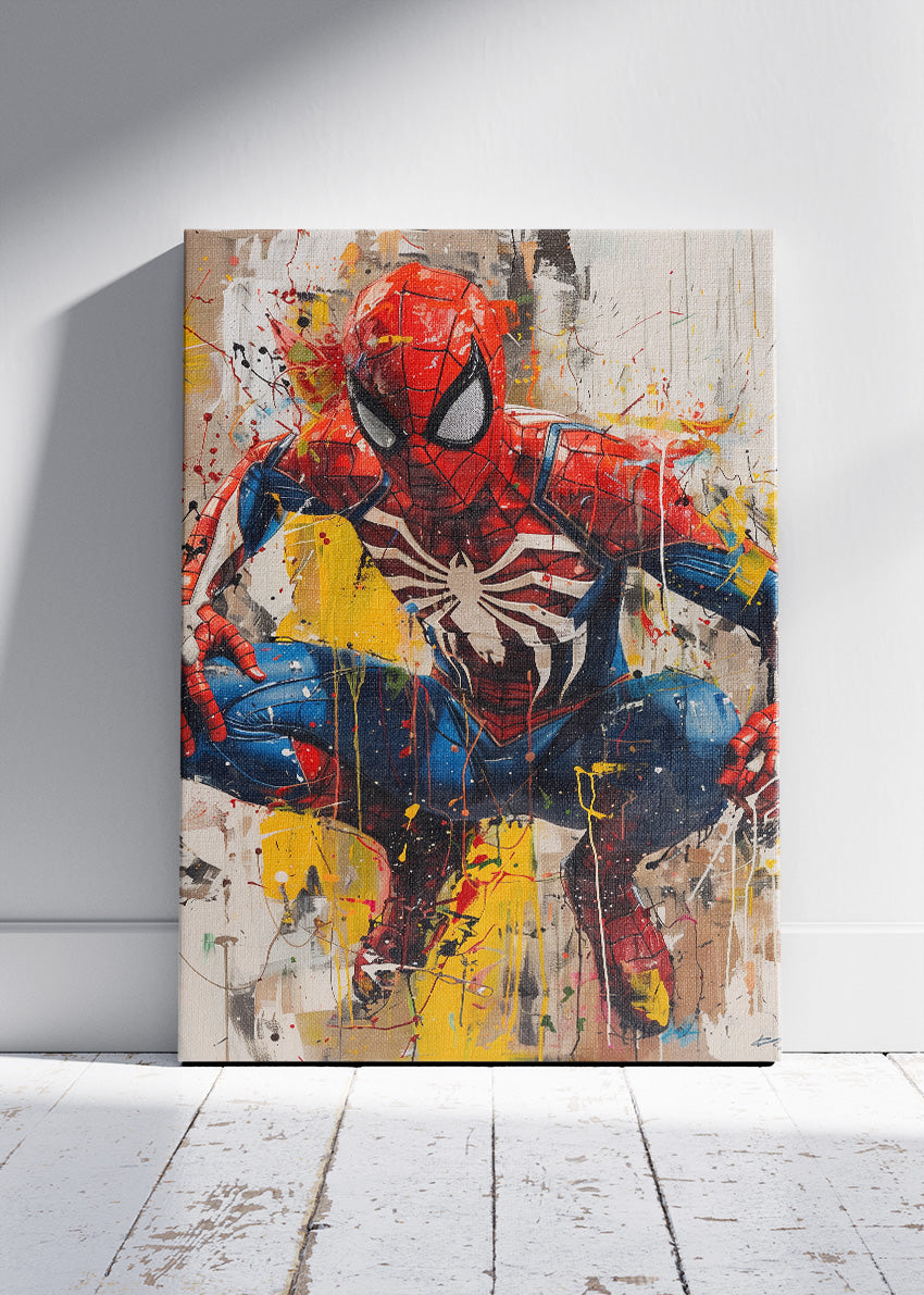 Spider-Man – Abstract Splash Art Canvas & Poster Print – AI PRINT LAB